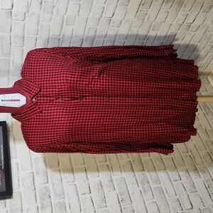 Old Navy SZ XXL Red/Black Check Buttondown Blouse